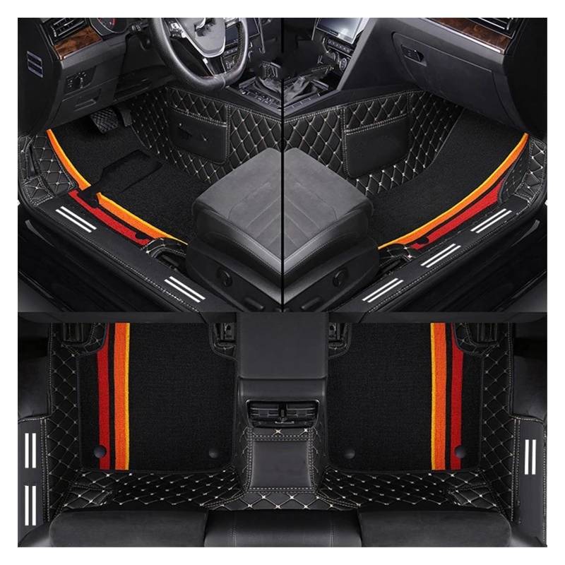 Automatten Auto Fußmatten Für X3 X1 X4 X5 X6 Z4 525 520 F30 F10 Teppich Vollen Satz Auto Matte Auto Innen Zubehör Custom Gummimatten Auto(Beige Black) von PUQWRIM