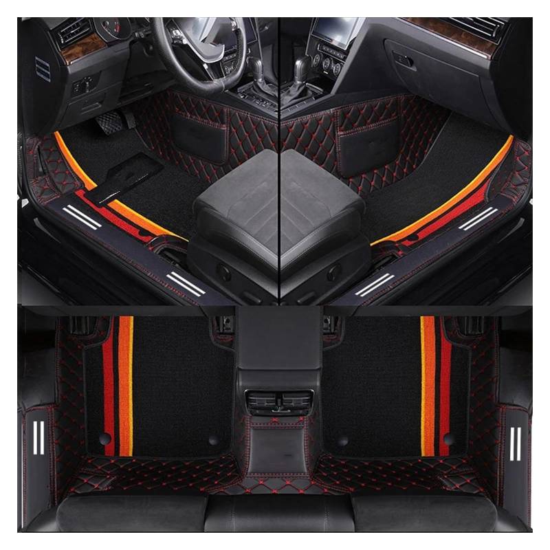 Automatten Auto Fußmatten Für X3 X1 X4 X5 X6 Z4 525 520 F30 F10 Teppich Vollen Satz Auto Matte Auto Innen Zubehör Custom Gummimatten Auto(Black Gray) von PUQWRIM