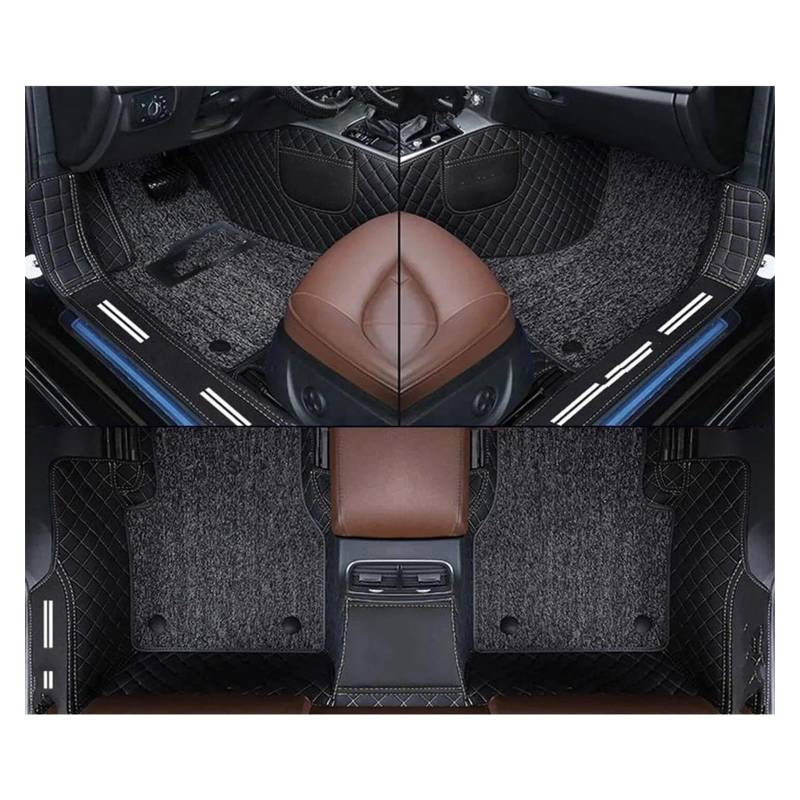 Automatten Auto Fußmatten Für X3 X1 X4 X5 X6 Z4 525 520 F30 F10 Teppich Vollen Satz Auto Matte Auto Innen Zubehör Custom Gummimatten Auto(Black beige) von PUQWRIM