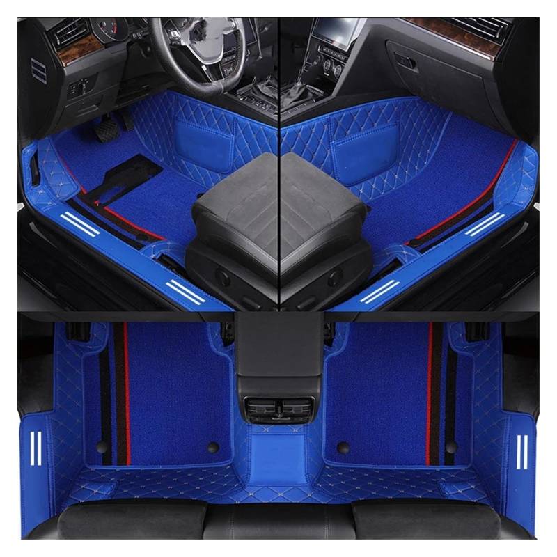 Automatten Auto Fußmatten Für X3 X1 X4 X5 X6 Z4 525 520 F30 F10 Teppich Vollen Satz Auto Matte Auto Innen Zubehör Custom Gummimatten Auto(Blau) von PUQWRIM