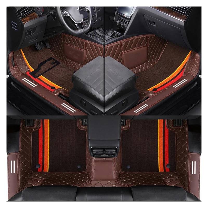 Automatten Auto Fußmatten Für X3 X1 X4 X5 X6 Z4 525 520 F30 F10 Teppich Vollen Satz Auto Matte Auto Innen Zubehör Custom Gummimatten Auto(Coffee) von PUQWRIM