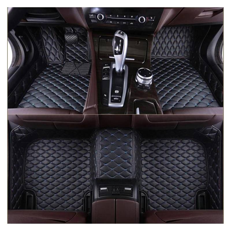 Automatten Auto-Fußmatten Nach Maß Für Alle Modelle A1 A3 A4 A5 A6 A7 A8 Q2 Q3 Q5 Q7 R8 S1 S3 S4 S5 S6 S7 SQ5 SQ7 RS3 Innenzubehör Gummimatten Auto(Black Blue) von PUQWRIM