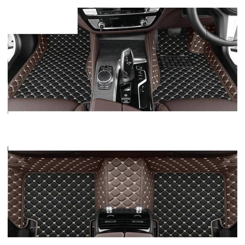 Automatten Auto Zubehör Auto Fußmatten Für Hyundai Für Tucson NX4 2022 2023 Teppiche Leder Matte Teppiche Anti Schmutzig Pad Innen Teile Gummimatten Auto(RHD Coffee) von PUQWRIM