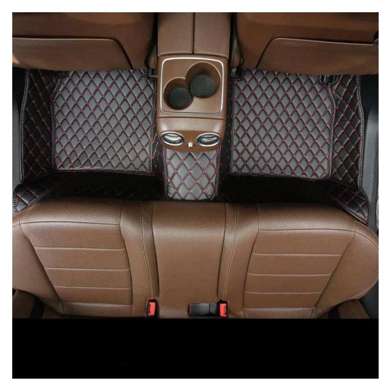 Automatten Benutzerdefinierte 4 Türen Auto Boden Matte Für VW Für Golf G3 2000 2001 2002 2003 2004 Leder Fuß Pad Teppich Auto Zubehör Gummimatten Auto(Rear -Black Red) von PUQWRIM