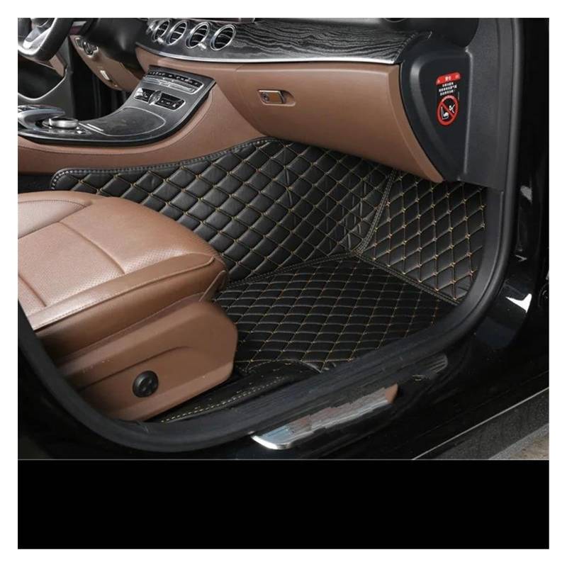 Automatten Benutzerdefinierte Auto Boden Matte Für VW Für Golf 5 2003 2004 2005 2006 2007 Teppich Fuß Pad Auto Zubehör Gummimatten Auto(Copilot-Black Gold) von PUQWRIM
