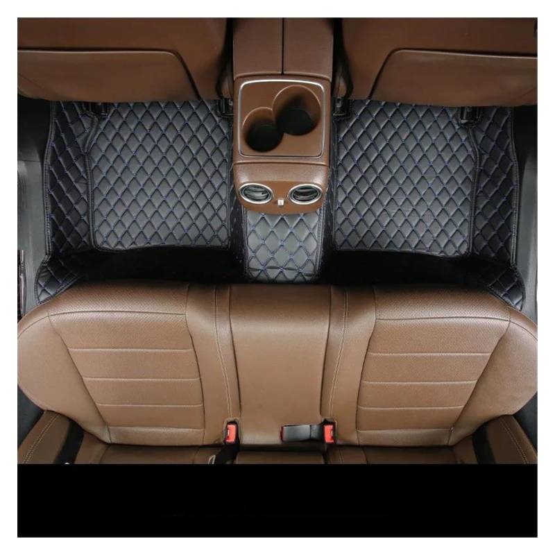 Automatten Benutzerdefinierte Auto Boden Matte Für VW Für Golf 5 2003 2004 2005 2006 2007 Teppich Fuß Pad Auto Zubehör Gummimatten Auto(Rear -Black Blue) von PUQWRIM