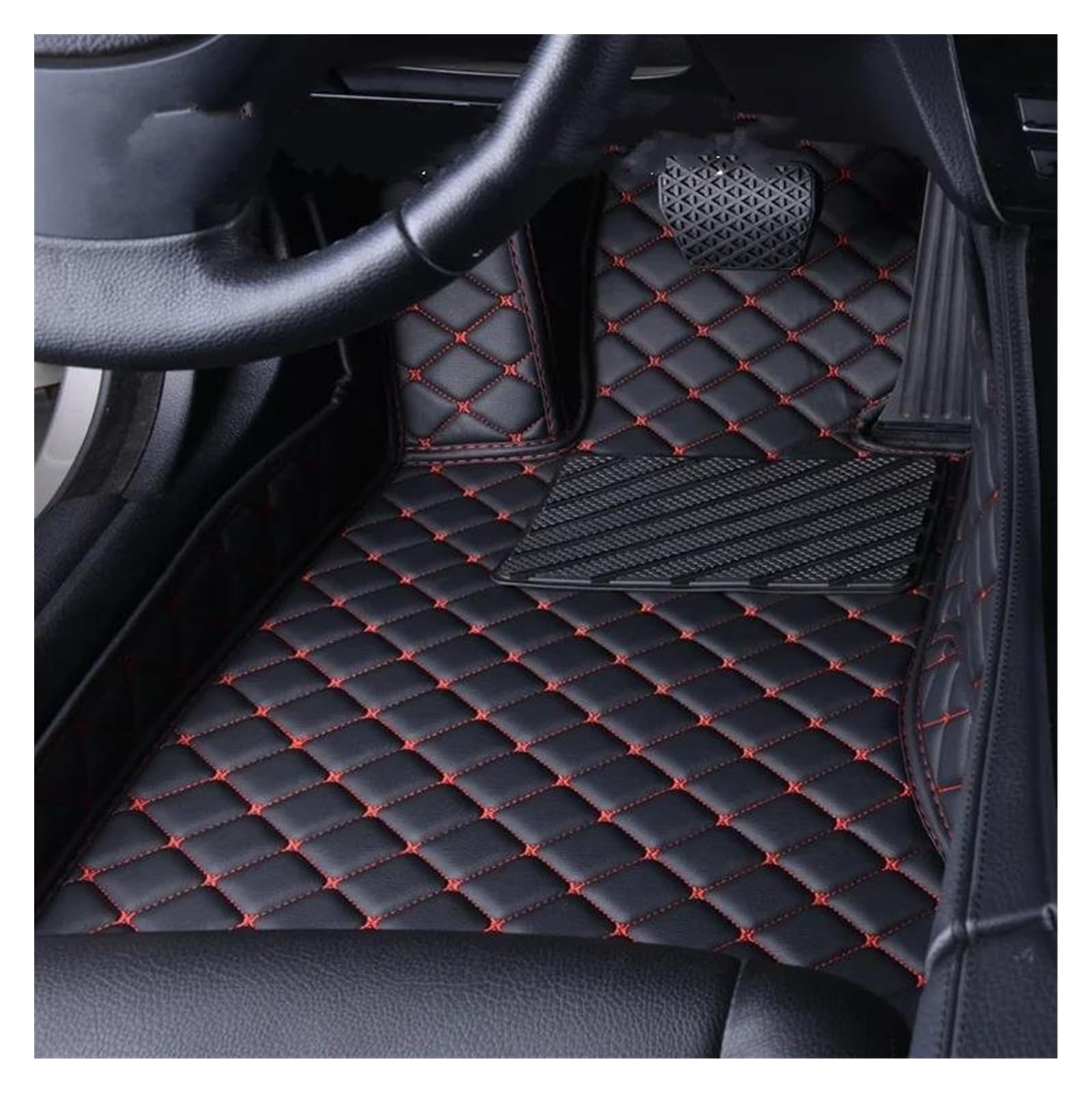 Automatten Benutzerdefinierte Auto Fußmatten Für Megane 2 2003 2004 2005 2006 2007 Auto Fuß Pads Zubehör Innen Auto Styling Teppich Gummimatten Auto(Black red Driver) von PUQWRIM