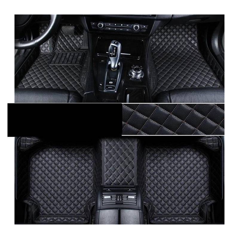 Automatten Benutzerdefinierte Fuß Pad Kissen Abdeckung Teppich Auto Boden Matte Für Smart Für Fortwo 451 450 453 Innen Zubehör Gummimatten Auto(Black Gold) von PUQWRIM