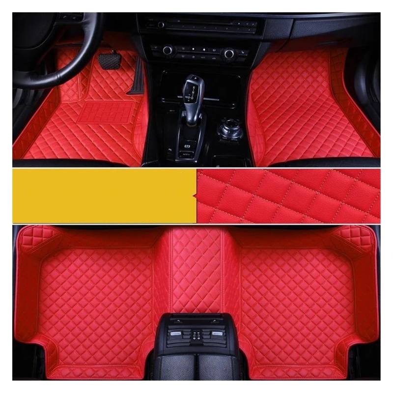 Automatten Benutzerdefinierte Fuß Pad Kissen Abdeckung Teppich Auto Boden Matte Für Smart Für Fortwo 451 450 453 Innen Zubehör Gummimatten Auto(Rot) von PUQWRIM