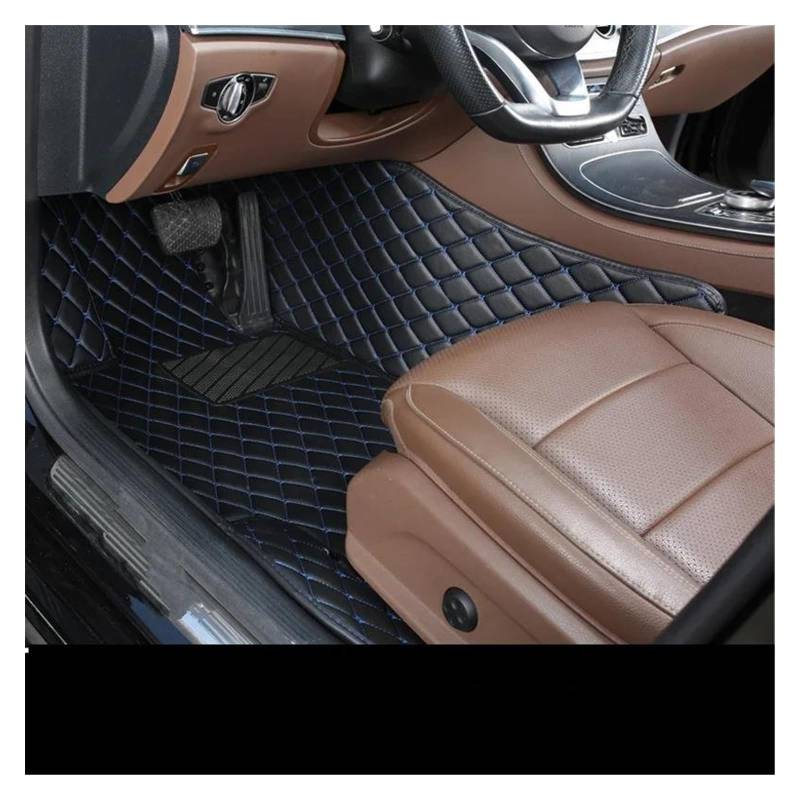 Automatten Custom Car Boden Matte 1Pcs Für VW Für Polo 9n 2003 2004 2005 2007 2009 Fuß Pad Kissen Abdeckung Teppich Auto Zubehör Gummimatten Auto(Driver-Black Blue) von PUQWRIM