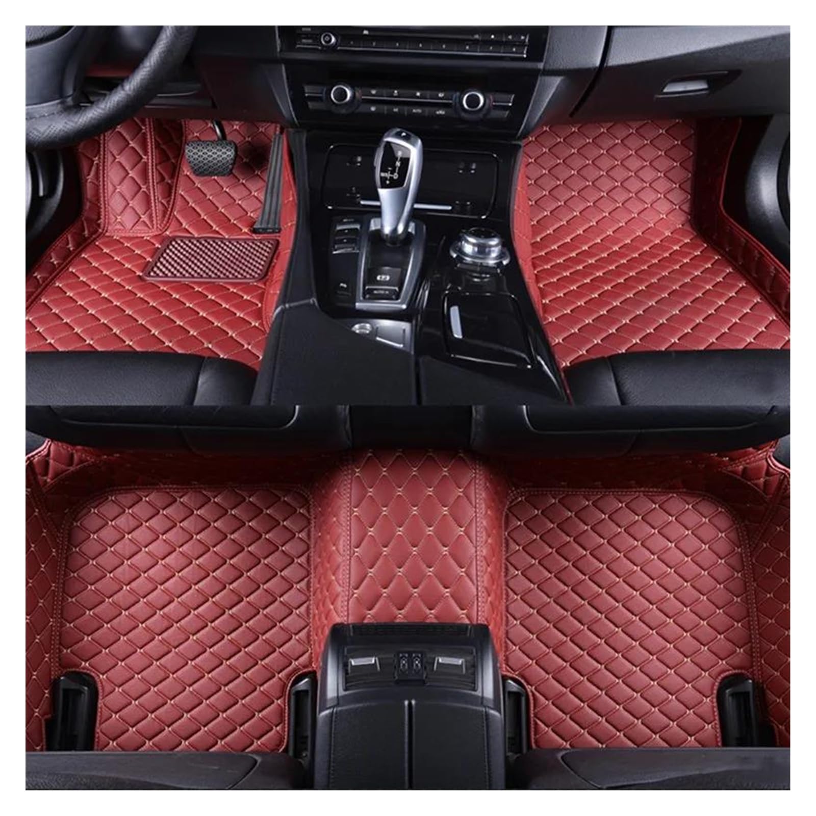 Automatten Für Alle Modelle M1 M2 M3 E30 E90 E93 E92 F80 M4 F82 F83 M5 F10 M6 IX3 M850i ​​X5 G05 Innenzubehör Custom Car Fußmatten Gummimatten Auto(Wine red) von PUQWRIM