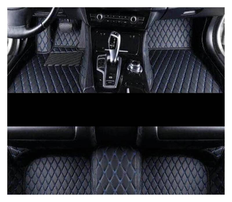 Automatten Für Chrysler 300 300C 2004 2005 2006 2007 2008 2009 2010 rutschfeste Teppiche Matte Teppiche Pad Autozubehör Anti-Schmutz-Pad Auto-Fußmatten Gummimatten Auto(LHD Black Blue) von PUQWRIM