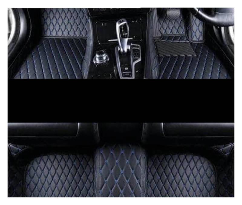 Automatten Für Chrysler 300 300C 2004 2005 2006 2007 2008 2009 2010 rutschfeste Teppiche Matte Teppiche Pad Autozubehör Anti-Schmutz-Pad Auto-Fußmatten Gummimatten Auto(RHD Black Blue) von PUQWRIM