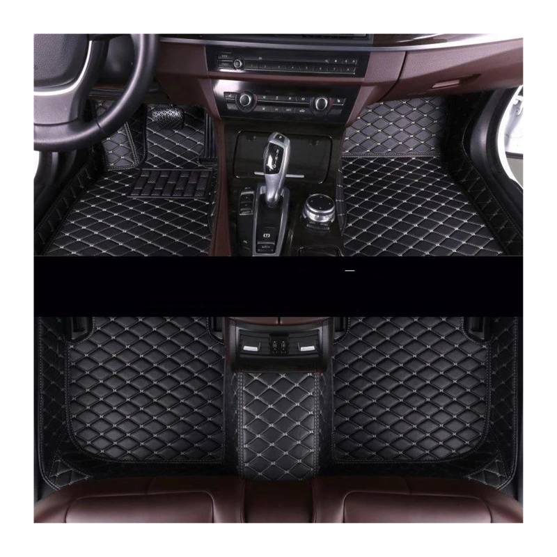 Automatten Für Ford Für Focus 2012 2013 2014 2015 2016 2017 2018 Benutzerdefinierte Fuß Pads Automobil Teppich Abdeckung Innen Zubehör Auto Fußmatten Gummimatten Auto(Black-Beige) von PUQWRIM