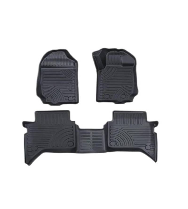 Automatten Für Ford Für Ranger 2012-2022 T6 T7 T8 PX PX2 PX3 Für Wildtrak Für XLT XL Double Cab 4X4 Auto Zubehör 3D TPE Boden Liner Auto Fußmatten Gummimatten Auto(Driver on Right) von PUQWRIM