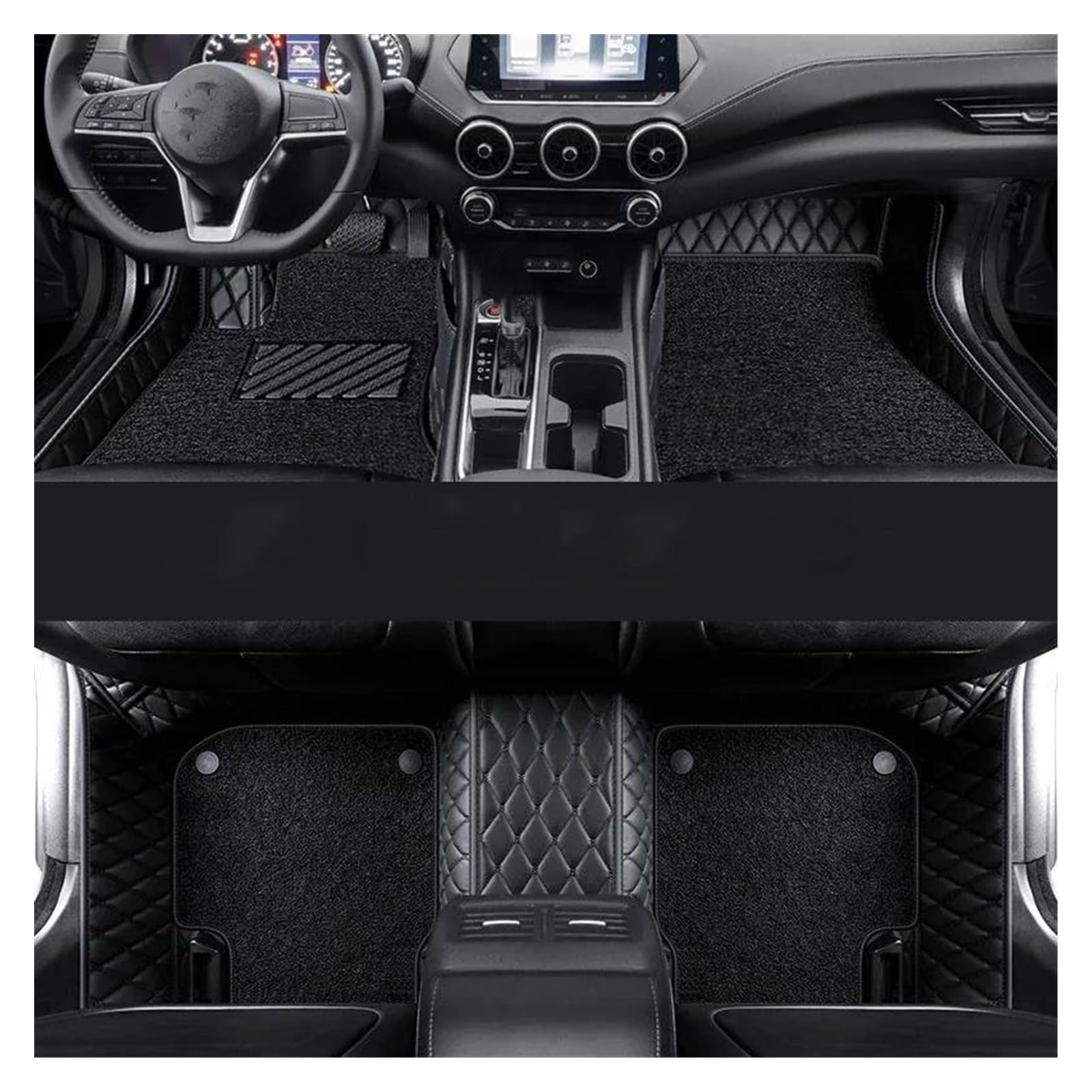 Automatten Für Hyundai Für Kona Für Creta I30 Ix25 Für Elantra Für Accent Auto Teppich Teppiche Fuß Pads Teile Innen Details Zubehör Auto Fußmatten Gummimatten Auto(J) von PUQWRIM