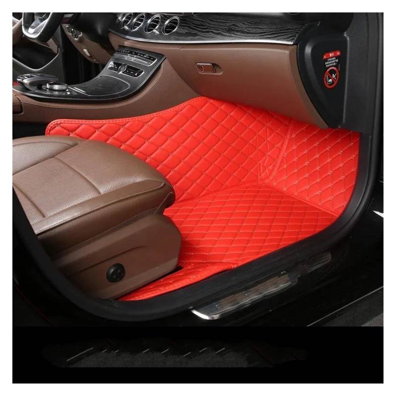 Automatten Für Toyota Für Camry 2018 2019 2020 2021 2022 2023 wasserdichte Fuß Pads Teppich Auto Zubehör Custom Car Boden Matte Gummimatten Auto(Copilot-Red) von PUQWRIM