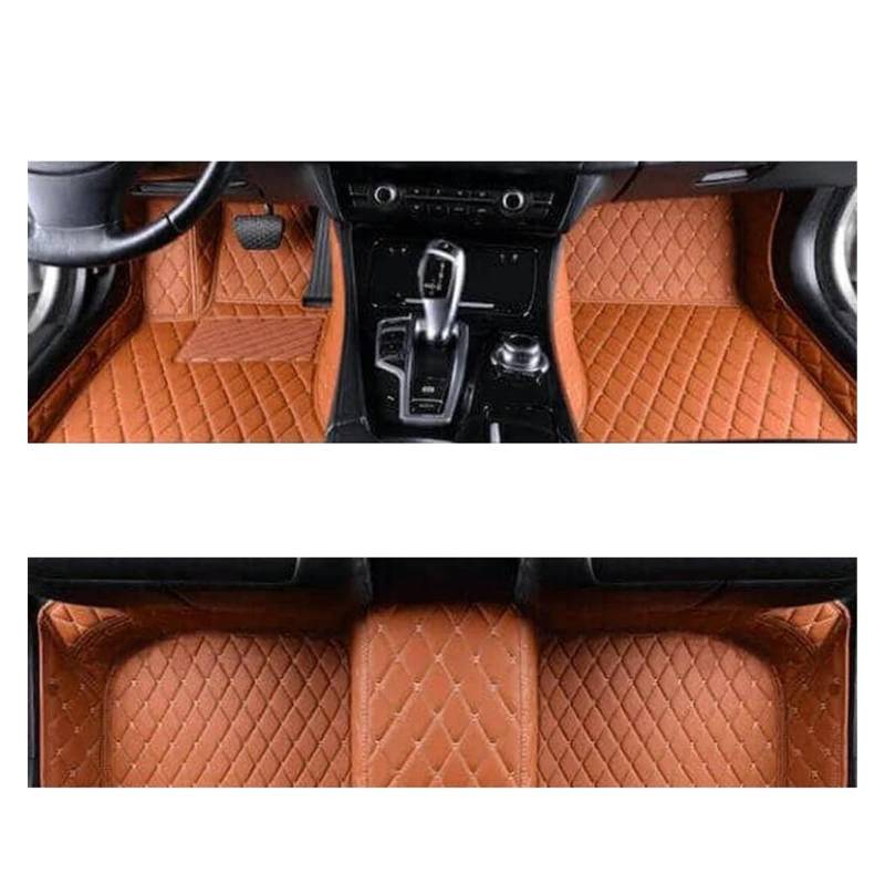 Automatten Für VW Für T-ROC 2020 2021 2022 Innenzubehör Leder Teppiche Teppiche Fußpolster Auto Fußmatten Gummimatten Auto(LHD Brown) von PUQWRIM