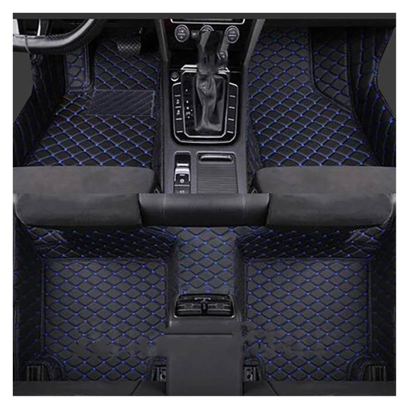 Automatten Für Volvo Für XC60 2018 2019 2020 2021 2022 Benutzerdefinierte Auto Fuß Pads Automobil Teppich Abdeckung Innen Zubehör Auto Fußmatten Gummimatten Auto(Black-Blue) von PUQWRIM