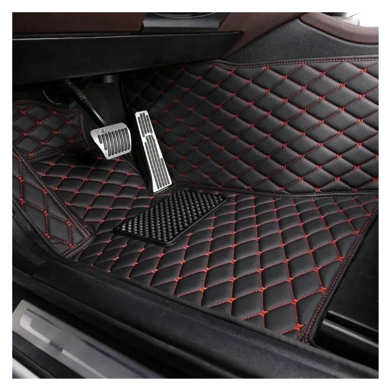 Automatten Für X3 E83 F25 X4 F26 X5 E70 F15 X5M F85 X6 E71 F16 X6M F86 I3 I8 Z4 Innen Zubehör Custom Car Fußmatten Gummimatten Auto(Black red Driver) von PUQWRIM