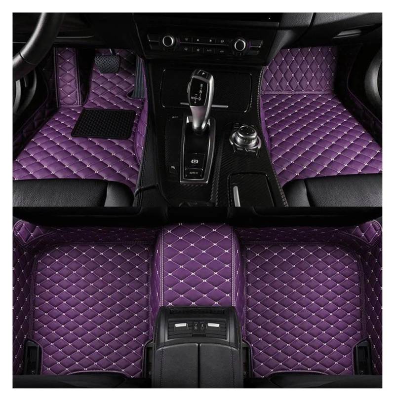 Automatten Für X3 E83 F25 X4 F26 X5 E70 F15 X5M F85 X6 E71 F16 X6M F86 I3 I8 Z4 Innen Zubehör Custom Car Fußmatten Gummimatten Auto(Violett) von PUQWRIM