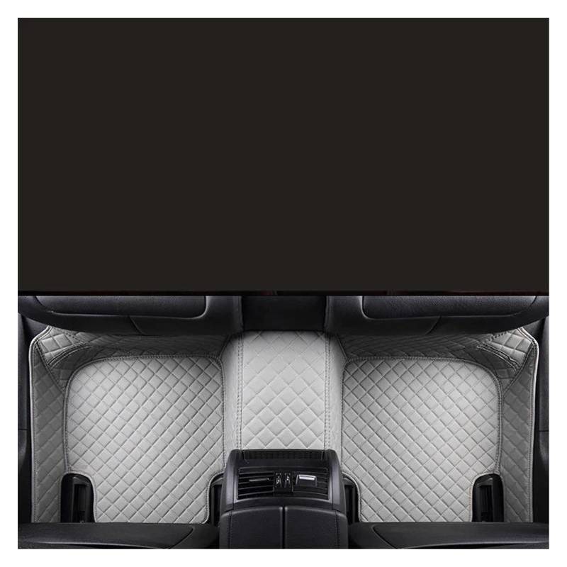 Automatten Leder Auto Fußmatten Für Chery Für Tiggo 8 Für Pro 2022 Auto Fuß Pads Zubehör Teppiche Wasserdicht Vollständige Abdeckung Gummimatten Auto(Grey Rear Row) von PUQWRIM