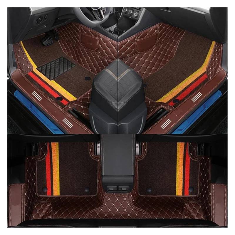 Automatten Vollständige Abdeckung, doppelschichtiges, individuelles Leder für alle Medels A6L R8 Q3 Q5 Q7 S4 RS TT A7 A8 A3 A4 A5 Autozubehör Automatten Gummimatten Auto(Coffee-a) von PUQWRIM