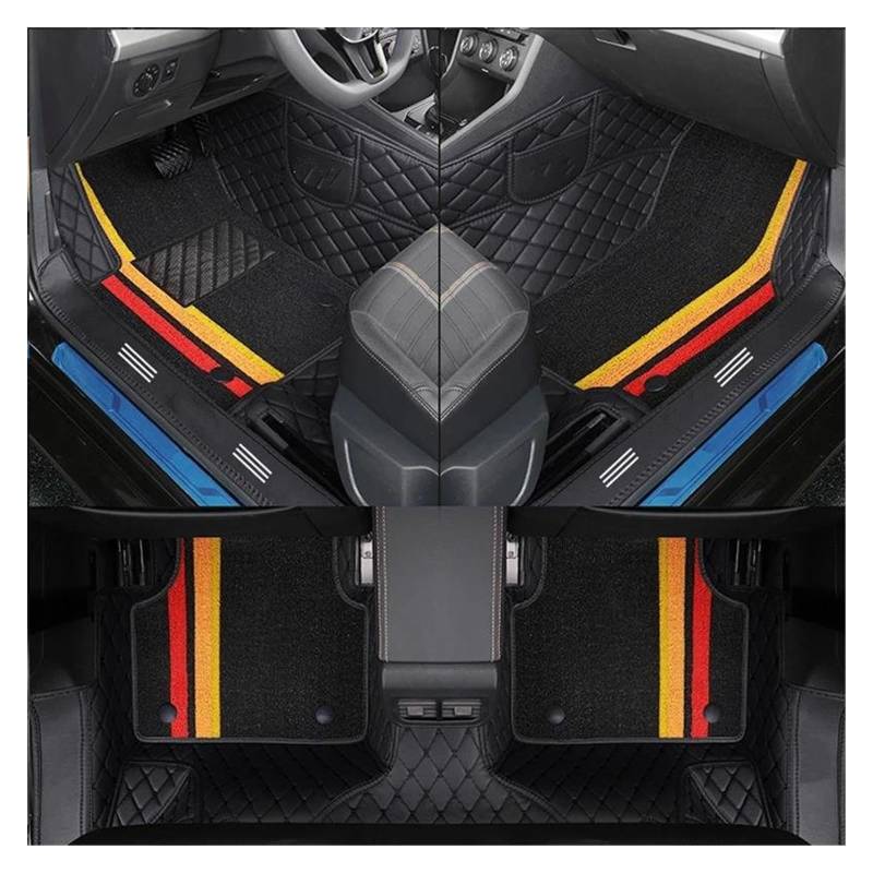 Automatten Vollständige Abdeckung Doppelschichtiges Individuelles Leder Alle Models-Automatten Für X3 X1 X4 X5 X6 Z4 525 520 F30 F10 E46 E90 Autozubehör Gummimatten Auto(All Black-a) von PUQWRIM