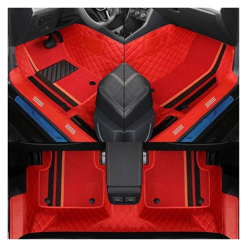 Automatten Vollständige Abdeckung Doppelschichtiges Individuelles Leder Alle Models-Automatten Für X3 X1 X4 X5 X6 Z4 525 520 F30 F10 E46 E90 Autozubehör Gummimatten Auto(Red-a) von PUQWRIM