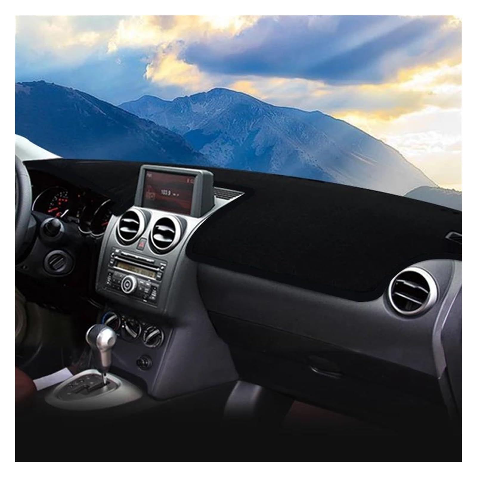 Dash Matte Für Nissan Für Qashqai J10 2008 2009 2010 2011 2012 2013 Auto Dashboard Sonnenschutz Abdeckung Instrument Schreibtisch Teppiche Armaturenbrett Abdeckung(with Display Black) von PUQWRIM