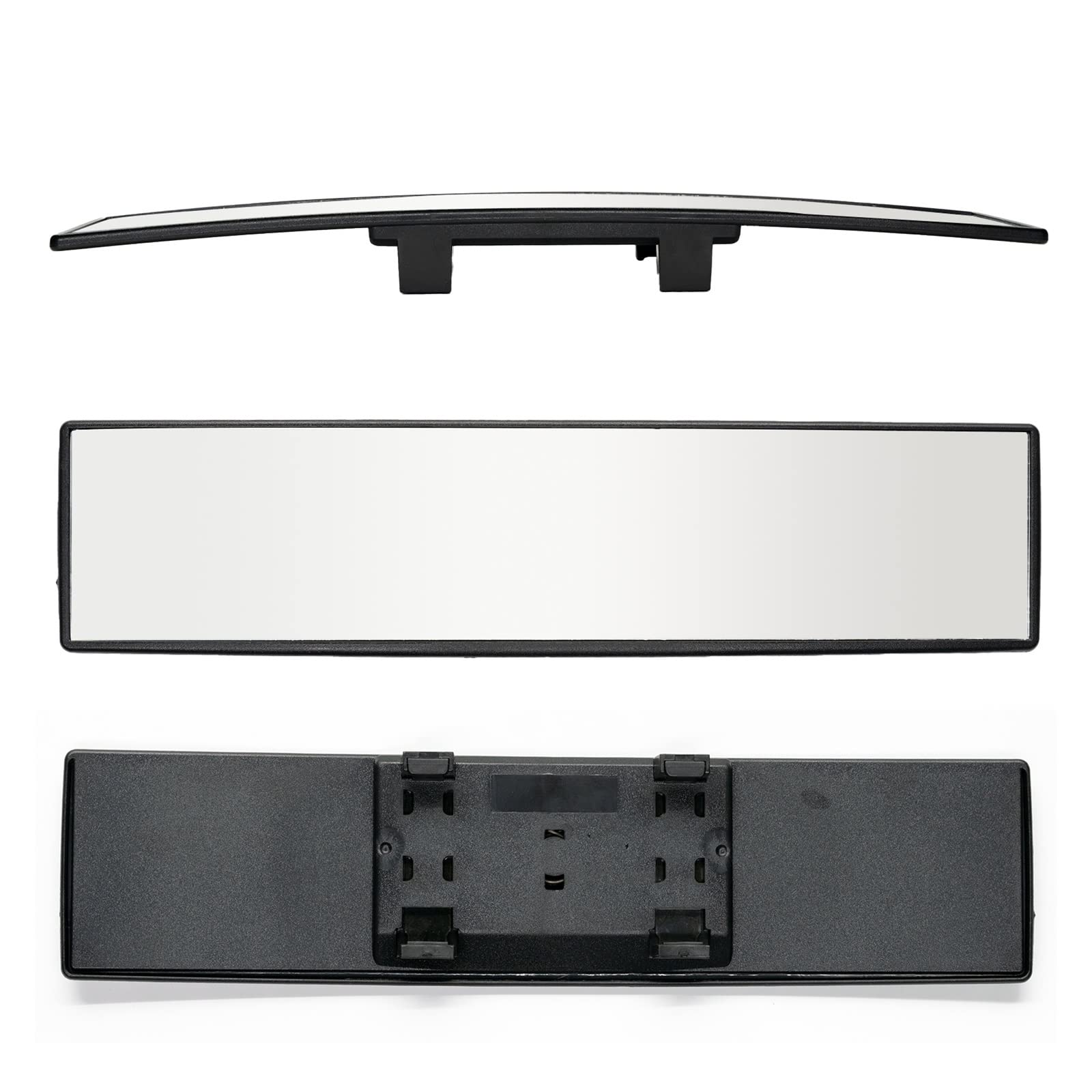 Ersatzspiegel 300mm 12" 270mm 11.6" Breite Konvexe Kurve Panorama-Innenrückansicht Anti-Glare-Spiegel Auto-Rückspiegel Weitwinkel-Rückspiegel Außenspiegelglas(300mm) von PUQWRIM