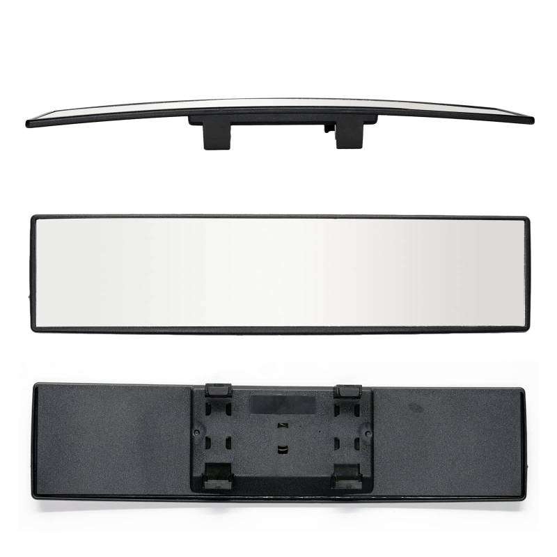 Ersatzspiegel 300mm 12" 270mm 11.6" Breite Konvexe Kurve Panorama-Innenrückansicht Anti-Glare-Spiegel Auto-Rückspiegel Weitwinkel-Rückspiegel Außenspiegelglas(300mm) von PUQWRIM