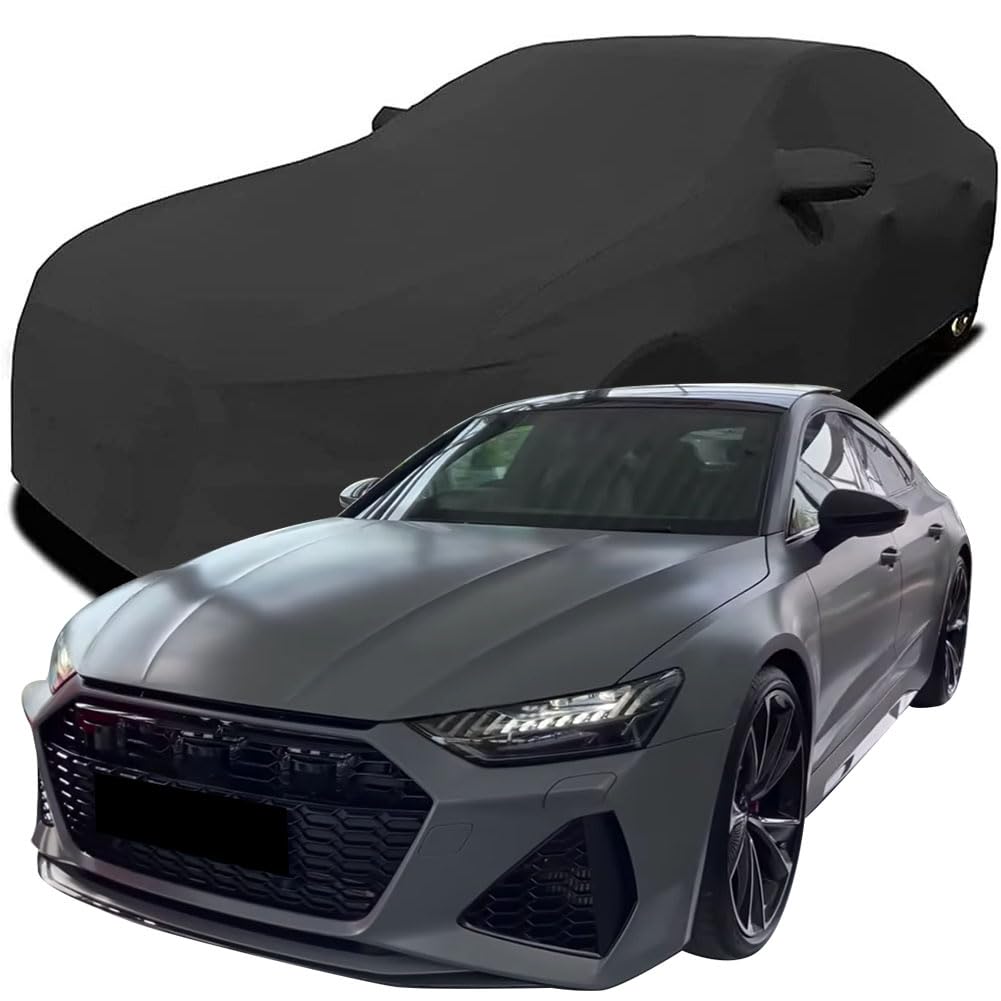 Auto Abdeckung für 2023 Audi RS7, Indoor Schutz Elastisch Atmungsaktiv Staubschutz Weich Stretch Stoff Autoabdeckung,Black von PURED