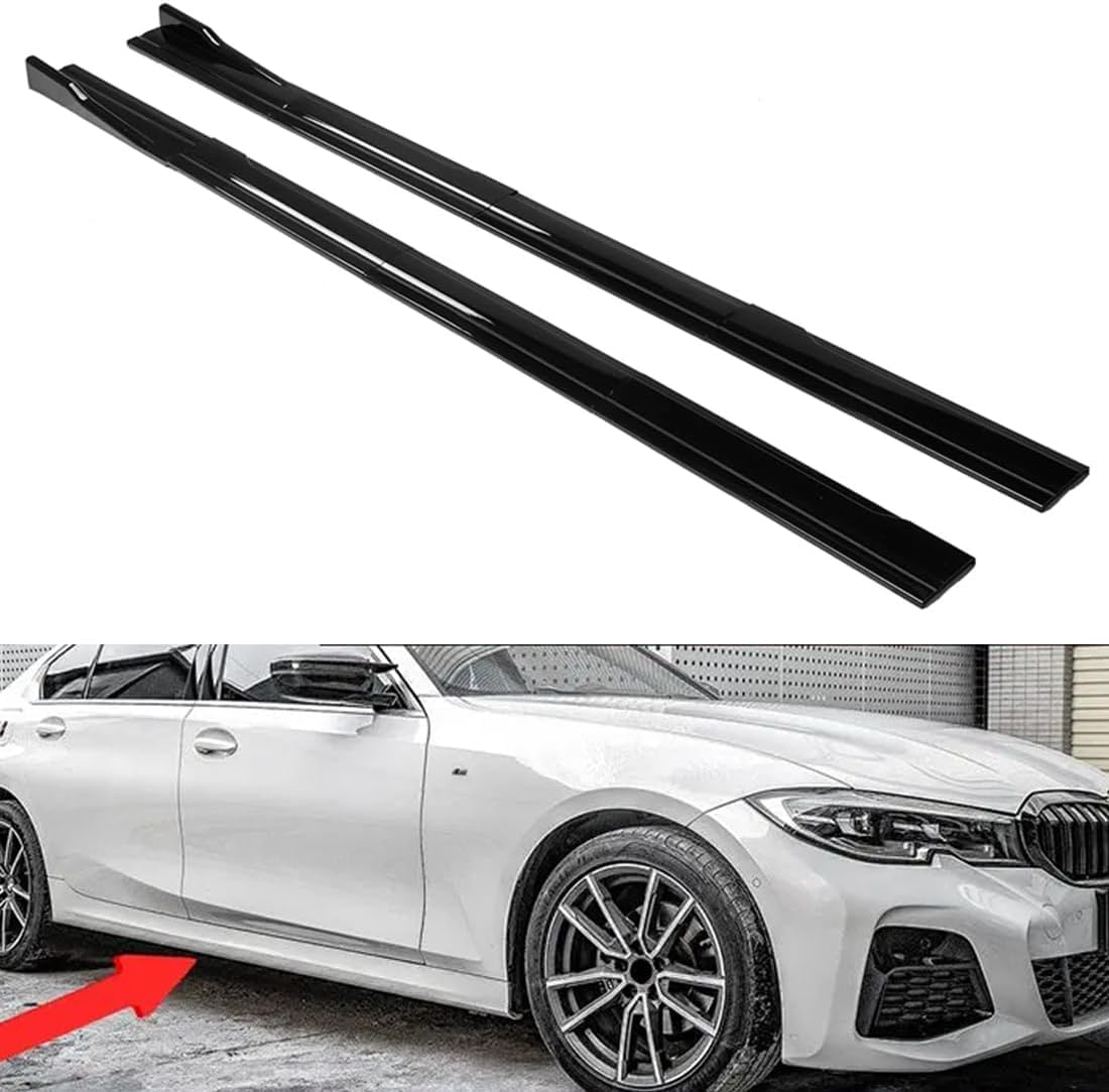 Auto-Seitenschweller für BMW 3 Series G20 Sedan G21 Wagon 2019-2023, Seitenschweller-Verlängerung, Rocker-Panel-Splitter, Styling-Zubehör,Glossy Black von PURED