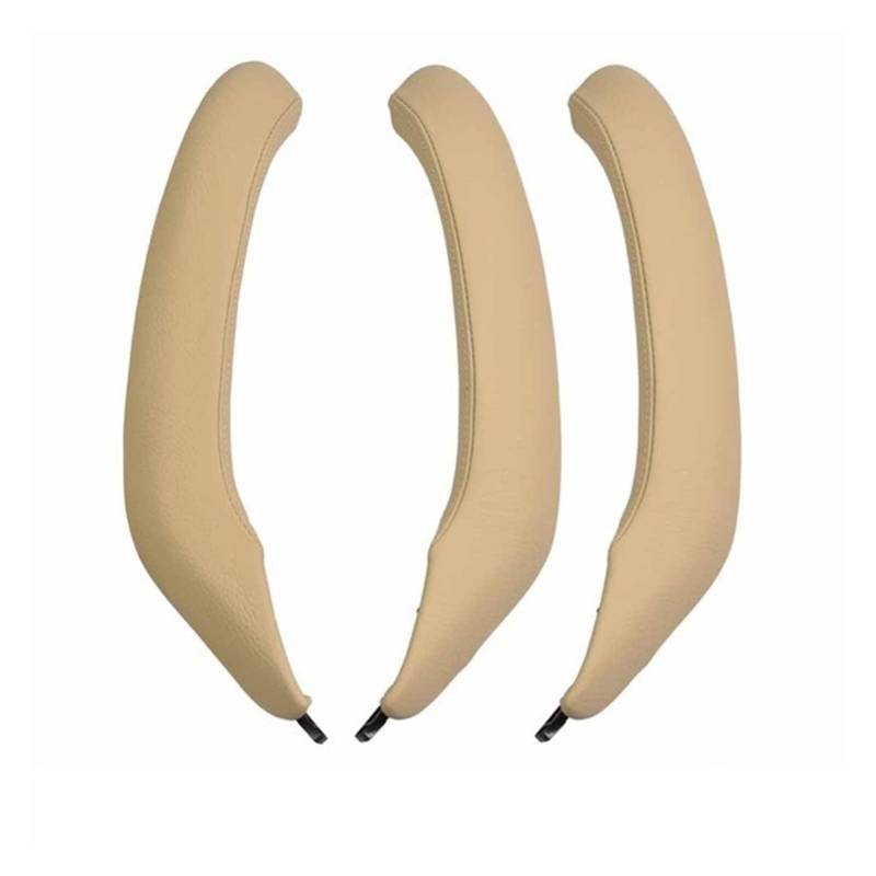 PUXJQ 3 Teile/Satz LHD Linkslenker Beige Äußeres Äußeres Leder Inneres Inneres Türzuggriff Zierblende Für BMW X3 X4 F25 F26(RHD Beige Set) von PUXJQ