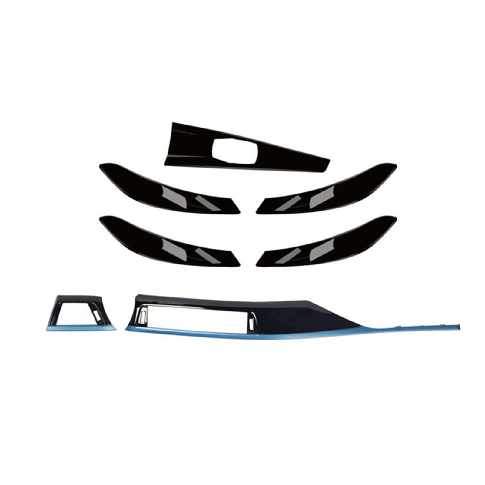 PUXJQ 7 Teile/Set Türgriff Abdeckplatte Lüftungsgitter Für BMW F30 F31 F34 F36 3/4 Serie 320i 325i 328i 2012-2018 Autozubehör(M Style Blue) von PUXJQ
