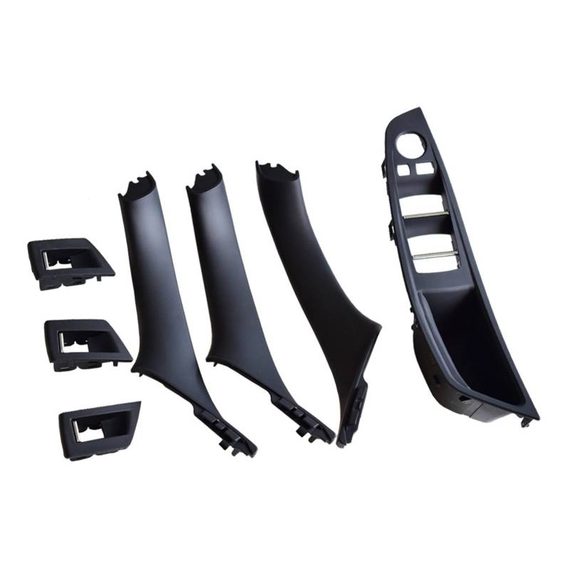 PUXJQ ABS Kunststoff Innentüren Griff Pull Trim Cover Autozubehör Für BMW 5er F10 F11 520 525 ABS Kunststoff RHD Car Styling(Beige-7Pcs-RHD) von PUXJQ