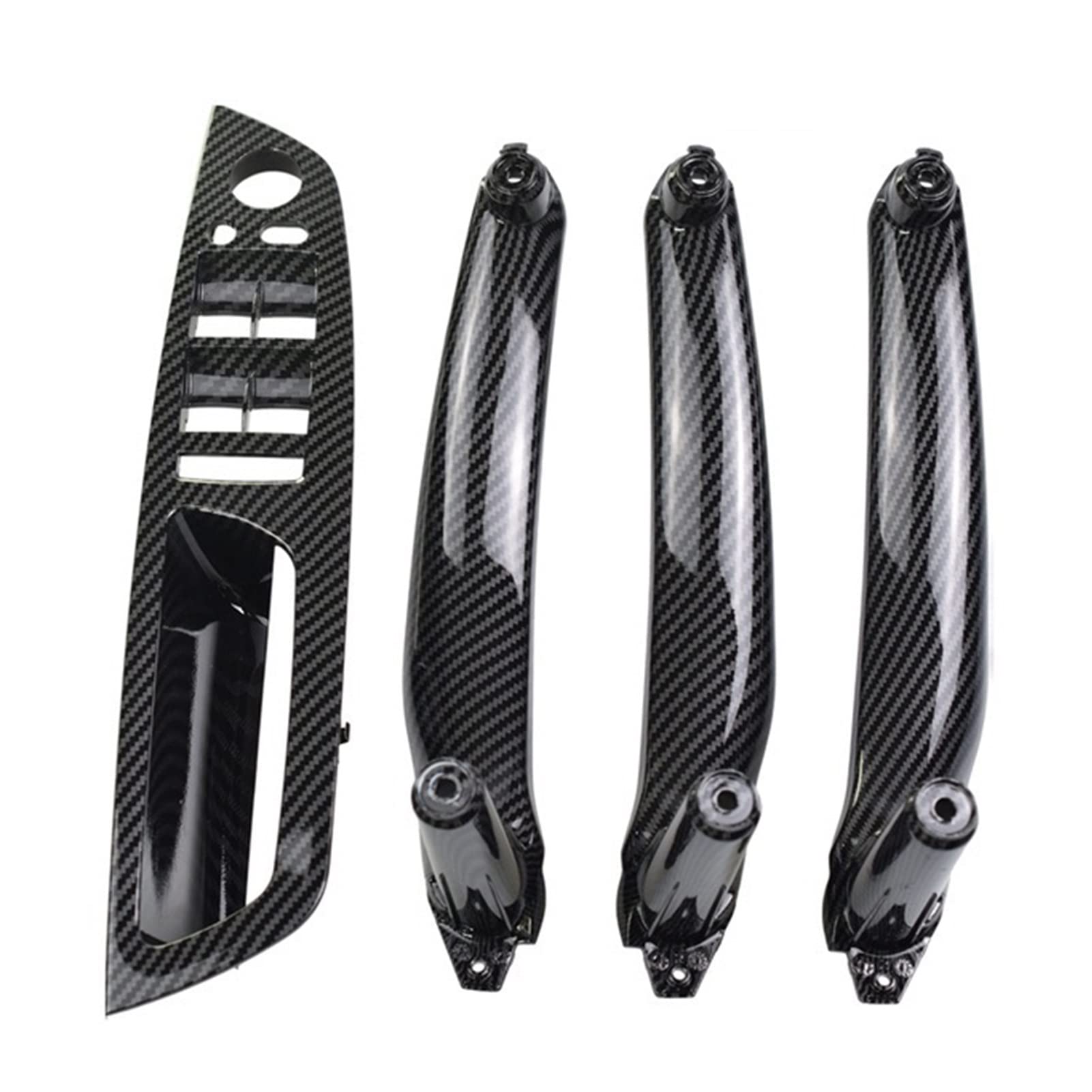 PUXJQ Armlehne Kohlefaser Für BMW E70 E71 E72 X5 X6 2007-2014 Autoinnentürgriff Innenverkleidung Zugverkleidung(Carbon fiber-4pcs) von PUXJQ