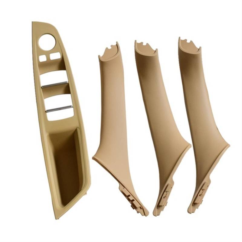PUXJQ Auto-Innentürgriffverkleidung Pull Trim Cover Für BMW 5er F10 F11 Rot Braun Beige Schwarz Linkslenker LHD(Beige-4pcs) von PUXJQ