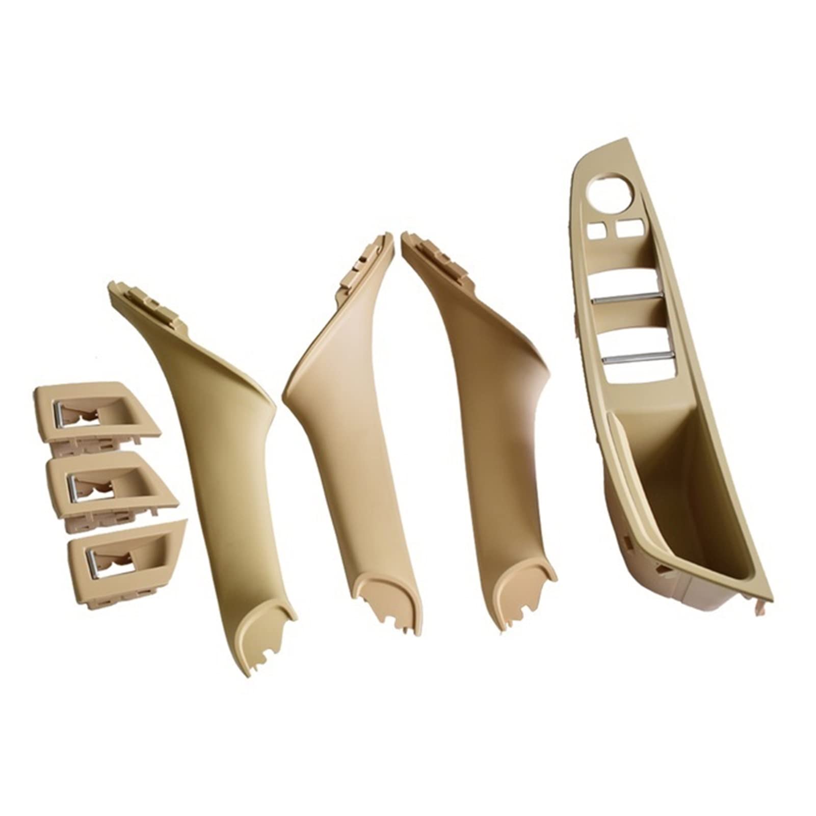 PUXJQ Car Styling Für BMW 5er F10 F11 520 525 RHD Auto Links Rechts Innentür Armlehne Griff Innenverkleidung Pull Trim Cover(Beige-7Pcs-RHD) von PUXJQ