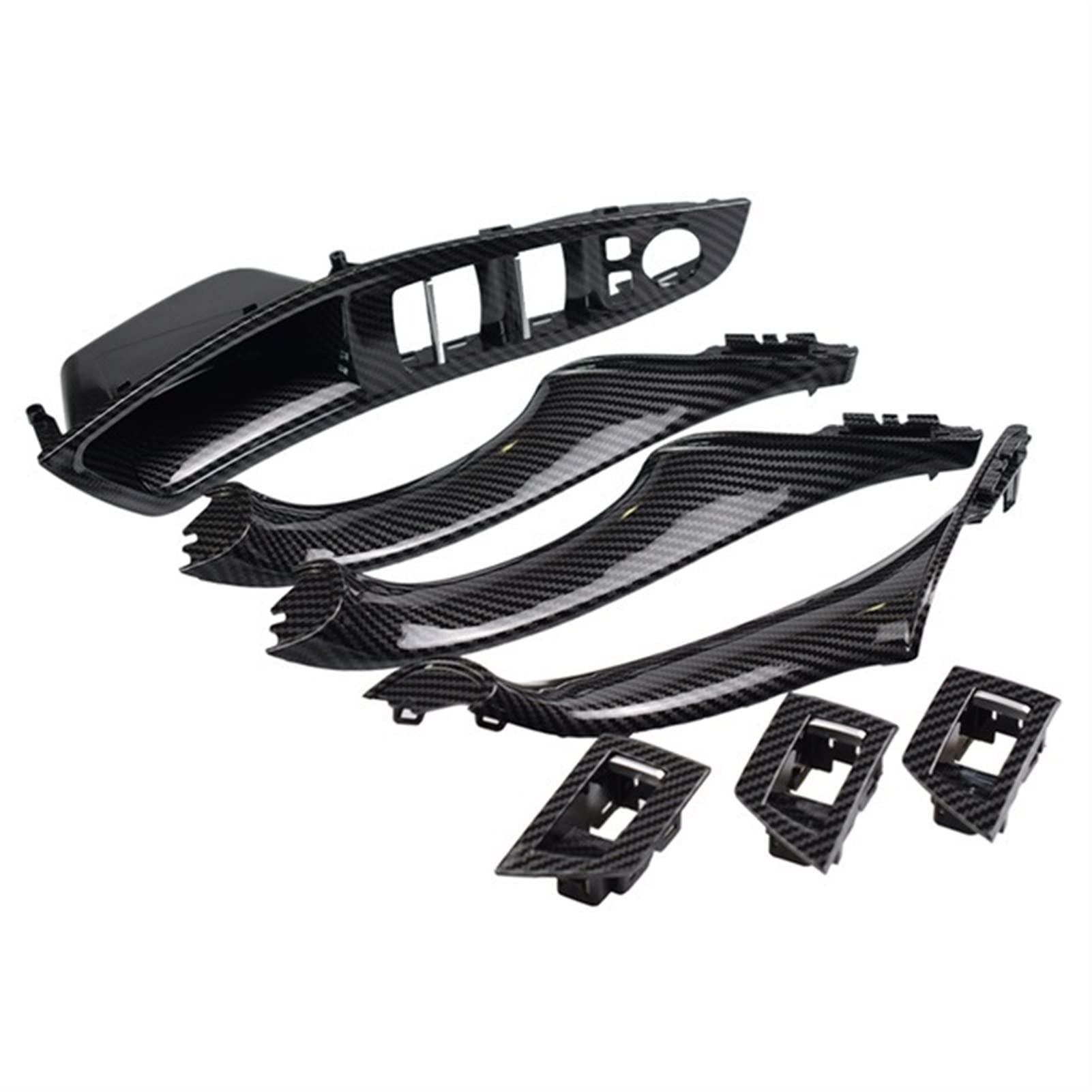 PUXJQ Car Styling Rechts Links Innentürverkleidung Griff Pull Trim Halter Autoinnenausstattung Für BMW F10 F11 F18 5er 2010-2016(Carbon-LHD-7) von PUXJQ