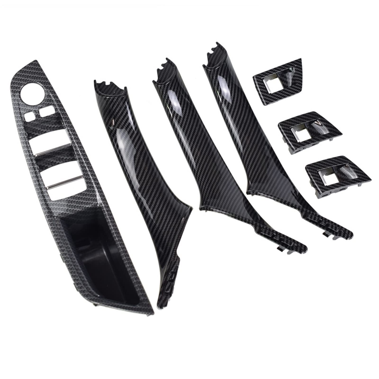 PUXJQ Car Styling Rechts Links Innentürverkleidung Griff Pull Trim Halter Autoinnenausstattung Für BMW F10 F11 F18 5er 2010-2016(Carbon-RHD-7) von PUXJQ