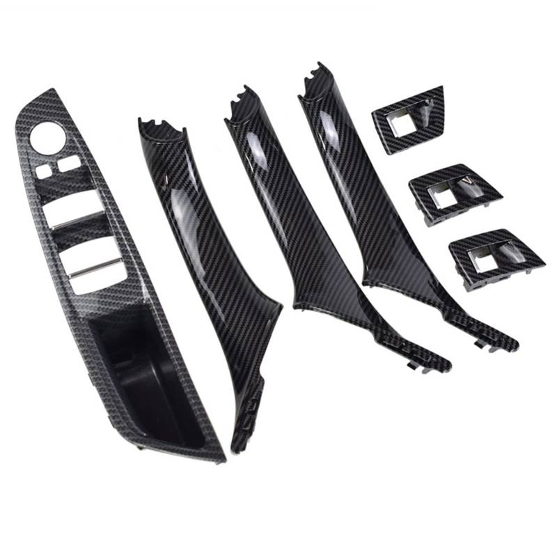 PUXJQ Car Styling Rechts Links Innentürverkleidung Griff Pull Trim Halter Autoinnenausstattung Für BMW F10 F11 F18 5er 2010-2016(Carbon-RHD-7) von PUXJQ