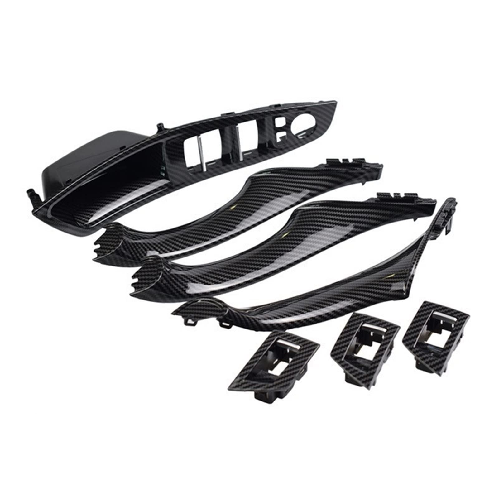 PUXJQ Carbon-Faser-Innentürgriff Fensterheber-Schalttafel LHD RHD Für BMW F10 F11 F18 5er 2010-2016 Limousine Pull Trim Cover(Carbon-LHD-7) von PUXJQ