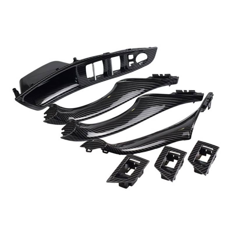 PUXJQ Carbon-Faser-Innentürgriff Fensterheber-Schalttafel LHD RHD Für BMW F10 F11 F18 5er 2010-2016 Limousine Pull Trim Cover(Carbon-LHD-7) von PUXJQ