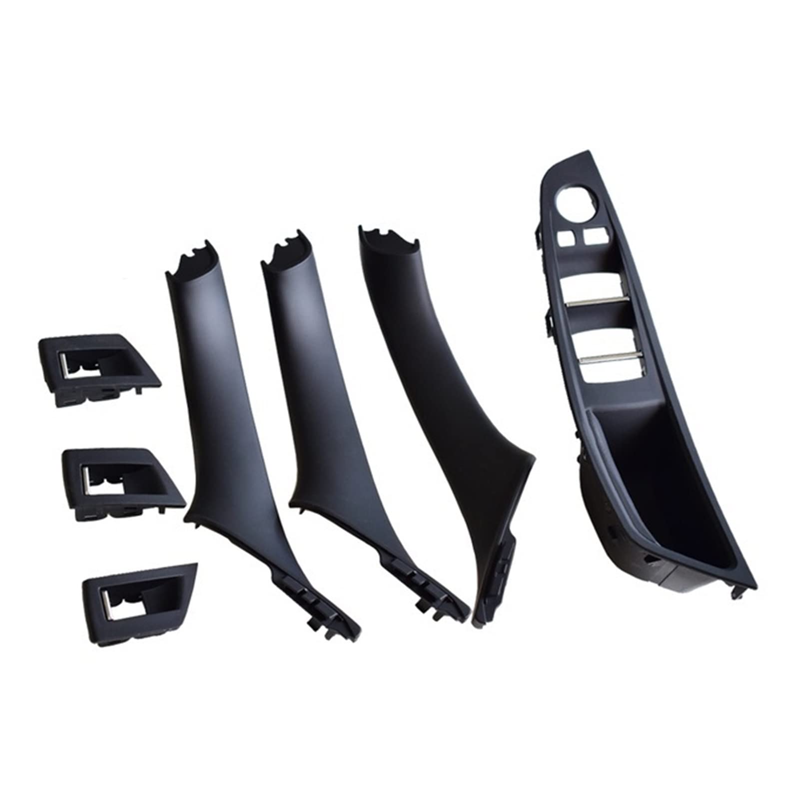 PUXJQ Für BMW 5er F10 F11 520 525 Rechtslenker RHD Autoinnenraum Türgriff Panel Pull Trim Cover(Black-7Pcs-RHD) von PUXJQ