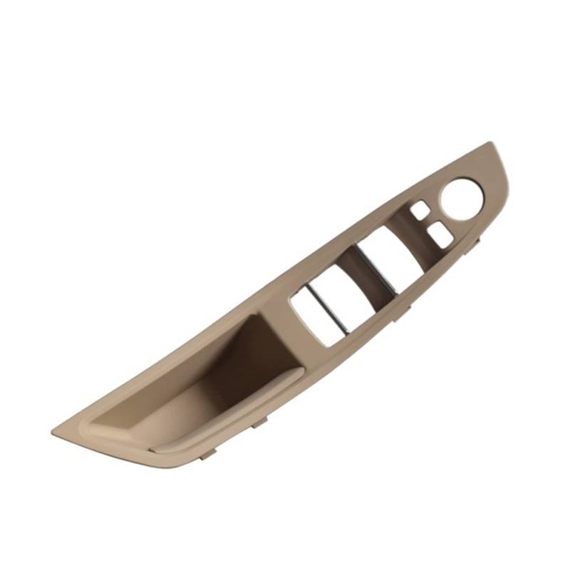 PUXJQ Für BMW 5er F10 F11 525d 530d 528i 535i 550i Schwarz/Beige Auto ABS Kunststoff Innentürgriff Panel Pull Trim Cover(Beige-White-Panel) von PUXJQ