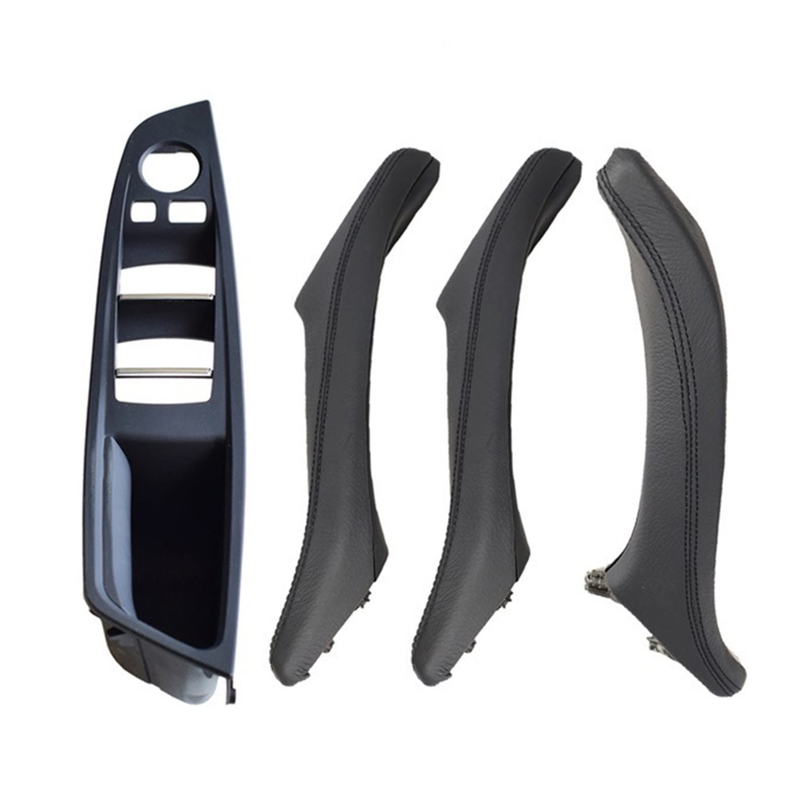 PUXJQ Für BMW 5er F10 F11 F18 RHD Beige/Schwarz Rot-Wein Links Rechts Auto Innengriff Innentür Armlehne Panel Pull Trim Cover(Black-4pcs-Set) von PUXJQ