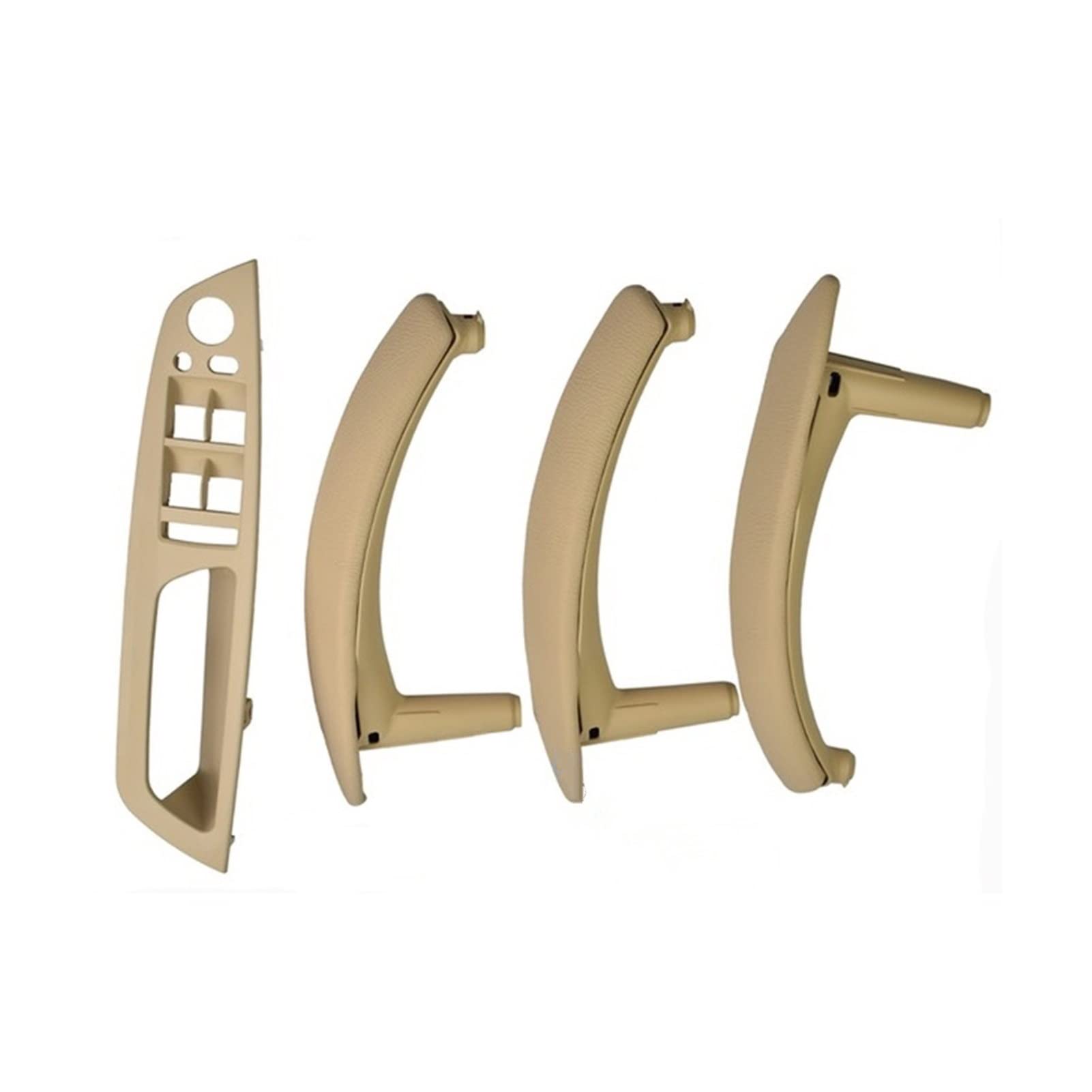 PUXJQ Für BMW E70 E71 E72 X5 X6 Panel Pull Trim Cover Kohlefaser Schwarz Beige Rechtes Seitenruder Das Den Armlehnengriff Der Inneren Tür Antreibt(RHD-Beie-Hige) von PUXJQ