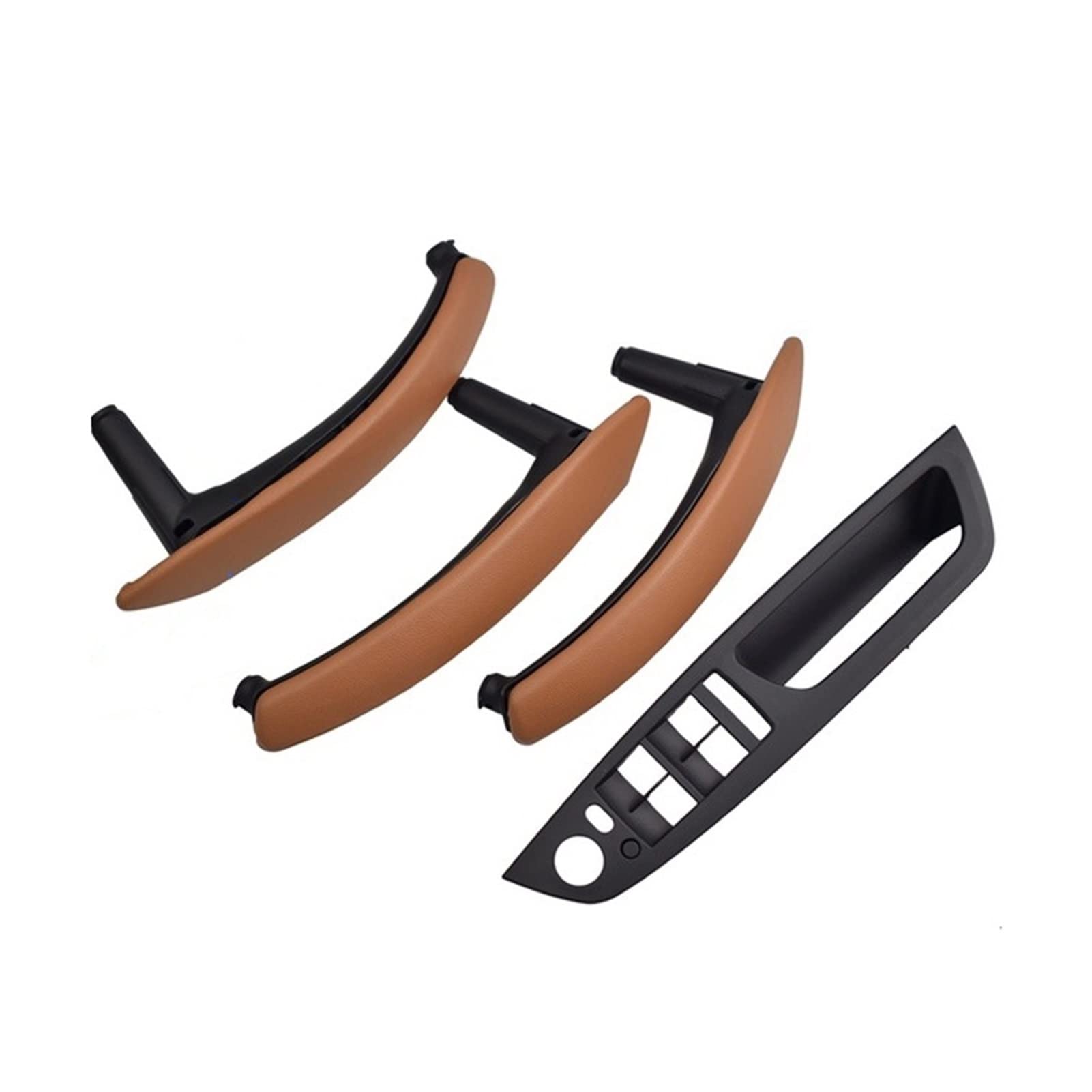 PUXJQ Für BMW E70 E71 E72 X5 X6 Panel Pull Trim Cover Kohlefaser Schwarz Beige Rechtes Seitenruder Das Den Armlehnengriff Der Inneren Tür Antreibt(RHD-Brown-Standard) von PUXJQ